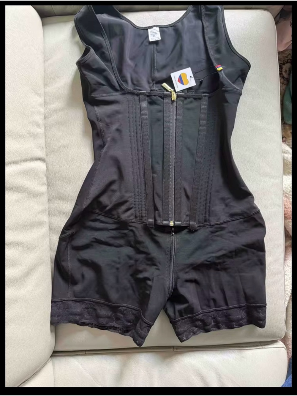Columbia Black Front-Zip Full-Body Shaper